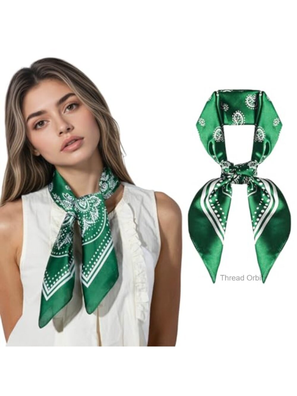Satin Feel Scarf 26x26 Head Neck Hair Wrap Bandana Purse Bag Headband